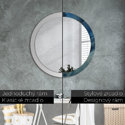 Miroir rond avec décoration Marbre onyx