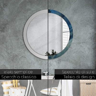 Miroir rond avec décoration Marbre onyx