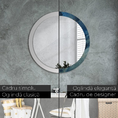 Miroir rond avec décoration Marbre onyx