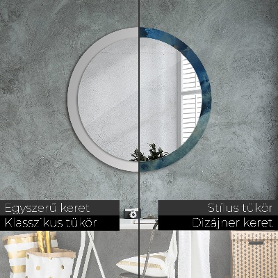 Miroir rond avec décoration Marbre onyx