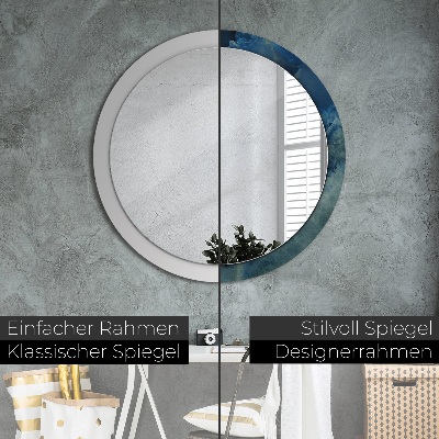 Miroir rond avec décoration Marbre onyx