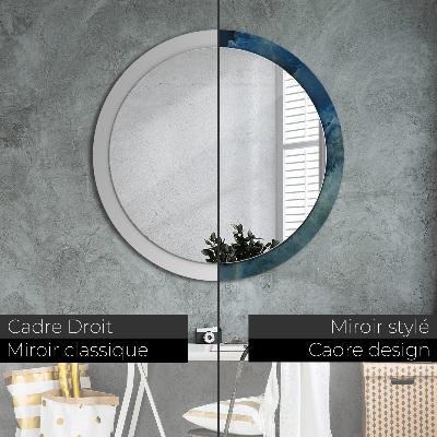 Miroir rond avec décoration Marbre onyx