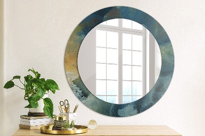 Miroir rond avec décoration Marbre onyx