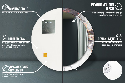 Miroir rond imprimé Fluide abstrait