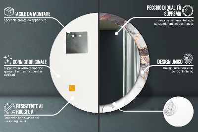 Miroir rond imprimé Fluide abstrait