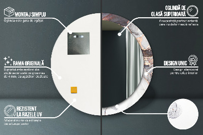 Miroir rond imprimé Fluide abstrait