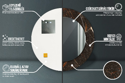Miroir rond avec décoration Marbre brun