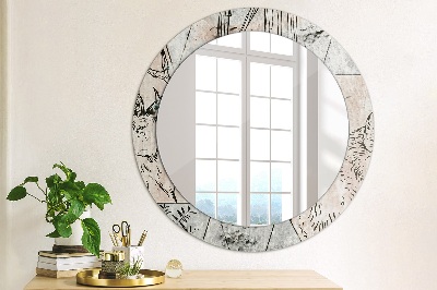 Miroir rond imprimé Animaux abstraits