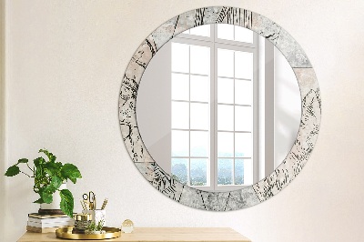 Miroir rond imprimé Animaux abstraits