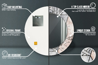 Miroir rond imprimé Animaux abstraits