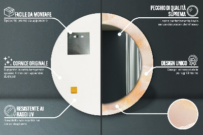 Miroir rond imprimé Marbre onyx