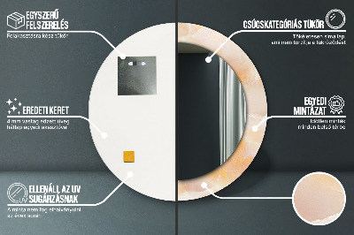 Miroir rond imprimé Marbre onyx
