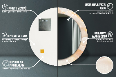 Miroir rond imprimé Marbre onyx