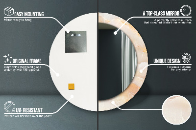 Miroir rond imprimé Marbre onyx