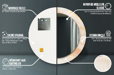 Miroir rond imprimé Marbre onyx