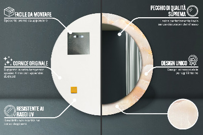 Miroir rond imprimé Marbre onyx