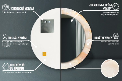Miroir rond imprimé Marbre onyx