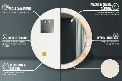 Miroir rond imprimé Marbre onyx