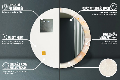 Miroir rond imprimé Marbre onyx