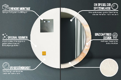 Miroir rond imprimé Marbre onyx