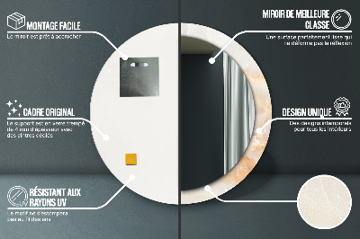 Miroir rond imprimé Marbre onyx