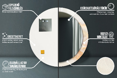 Miroir rond imprimé Marbre onyx