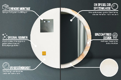 Miroir rond imprimé Marbre onyx