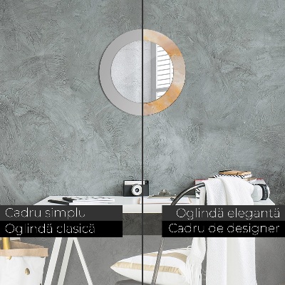 Miroir rond imprimé Marbre onyx