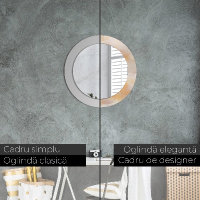 Miroir rond imprimé Marbre onyx