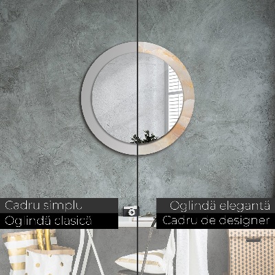 Miroir rond imprimé Marbre onyx