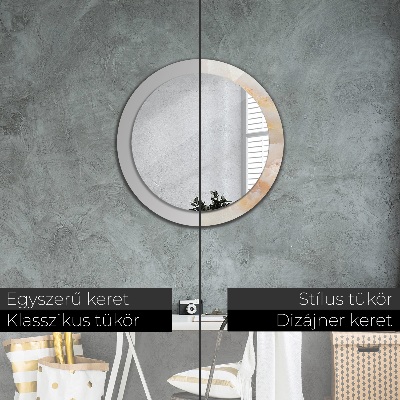 Miroir rond imprimé Marbre onyx