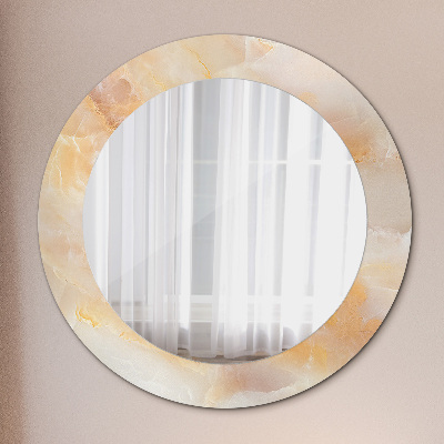 Miroir rond imprimé Marbre onyx