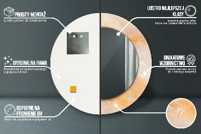 Miroir rond imprimé Marbre onyx