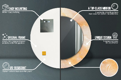 Miroir rond imprimé Marbre onyx