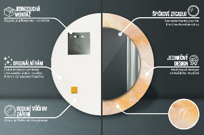 Miroir rond imprimé Marbre onyx