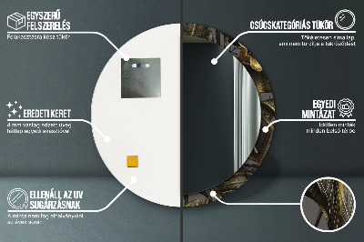 Miroir rond imprimé Fleurs d'hibiscus