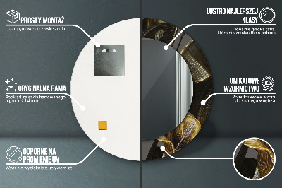 Miroir rond imprimé Fleurs d'hibiscus