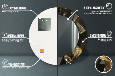 Miroir rond imprimé Fleurs d'hibiscus