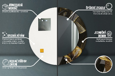 Miroir rond imprimé Fleurs d'hibiscus