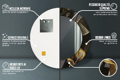 Miroir rond imprimé Fleurs d'hibiscus