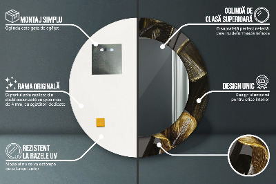 Miroir rond imprimé Fleurs d'hibiscus