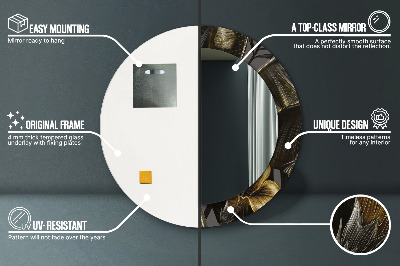 Miroir rond imprimé Fleurs d'hibiscus