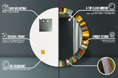 Miroir rond avec décoration Motif radial abstrait