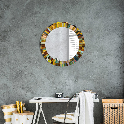 Miroir rond avec décoration Motif radial abstrait