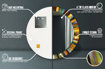 Miroir rond avec décoration Motif radial abstrait