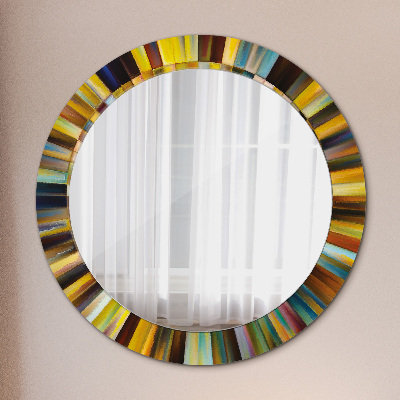 Miroir rond avec décoration Motif radial abstrait