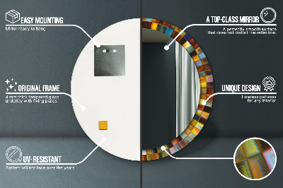 Miroir rond avec décoration Motif radial abstrait