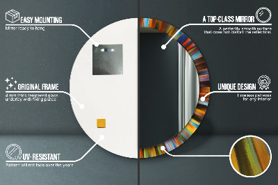 Miroir rond avec décoration Motif radial abstrait