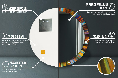 Miroir rond avec décoration Motif radial abstrait