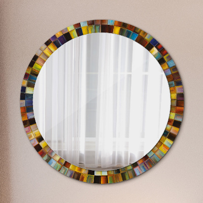 Miroir rond avec décoration Motif radial abstrait